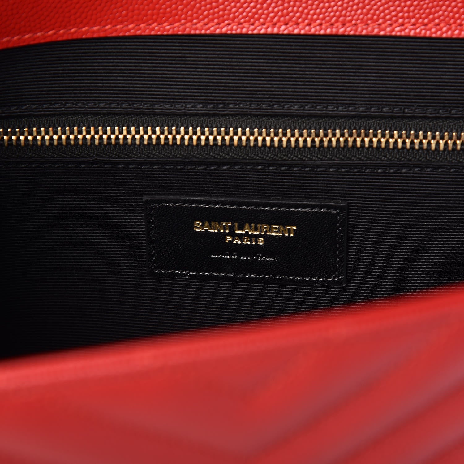Saint Laurent Grain De Poudre Matelasse Chevron Large Monogram Satchel New Red 7 of 10