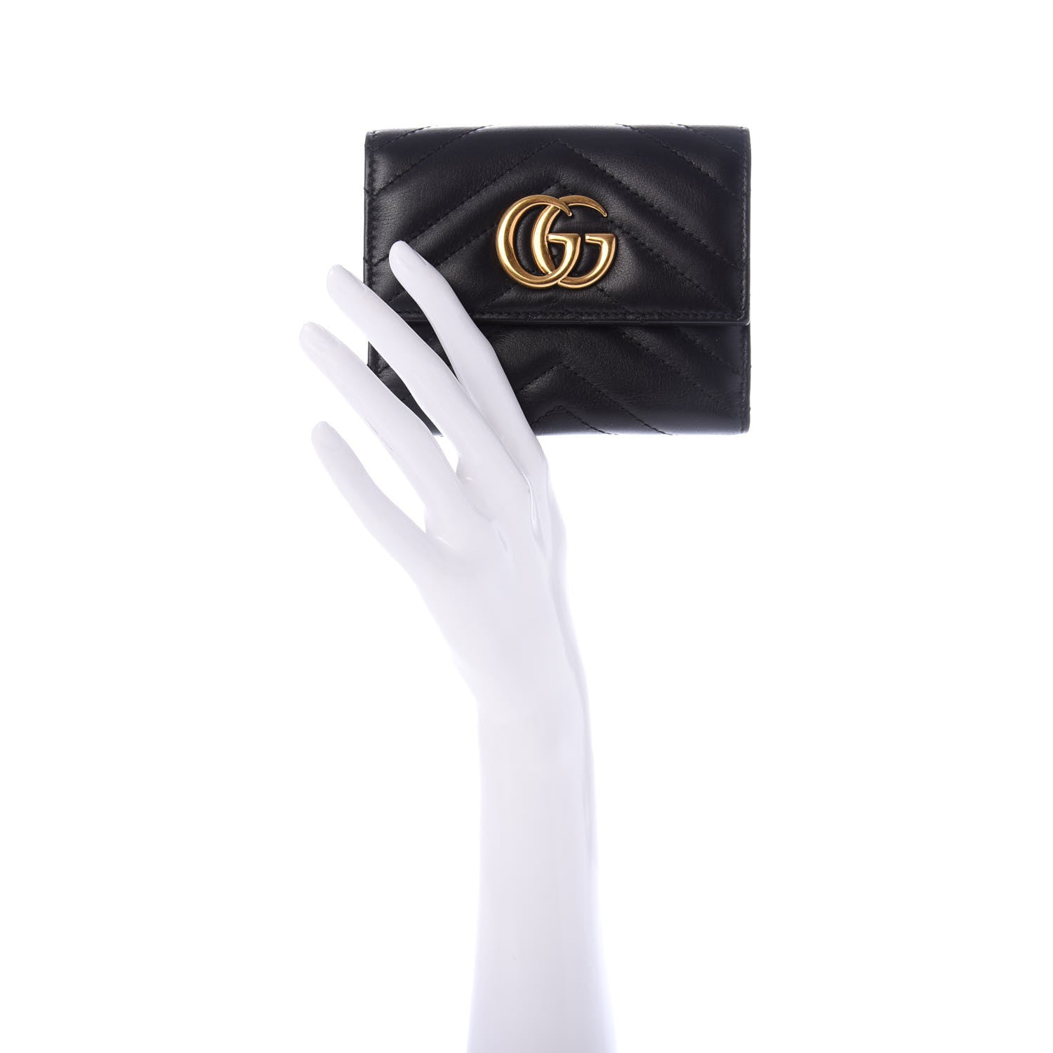 Gucci Calfskin Matelasse GG Marmont Wallet Black 2 of 8