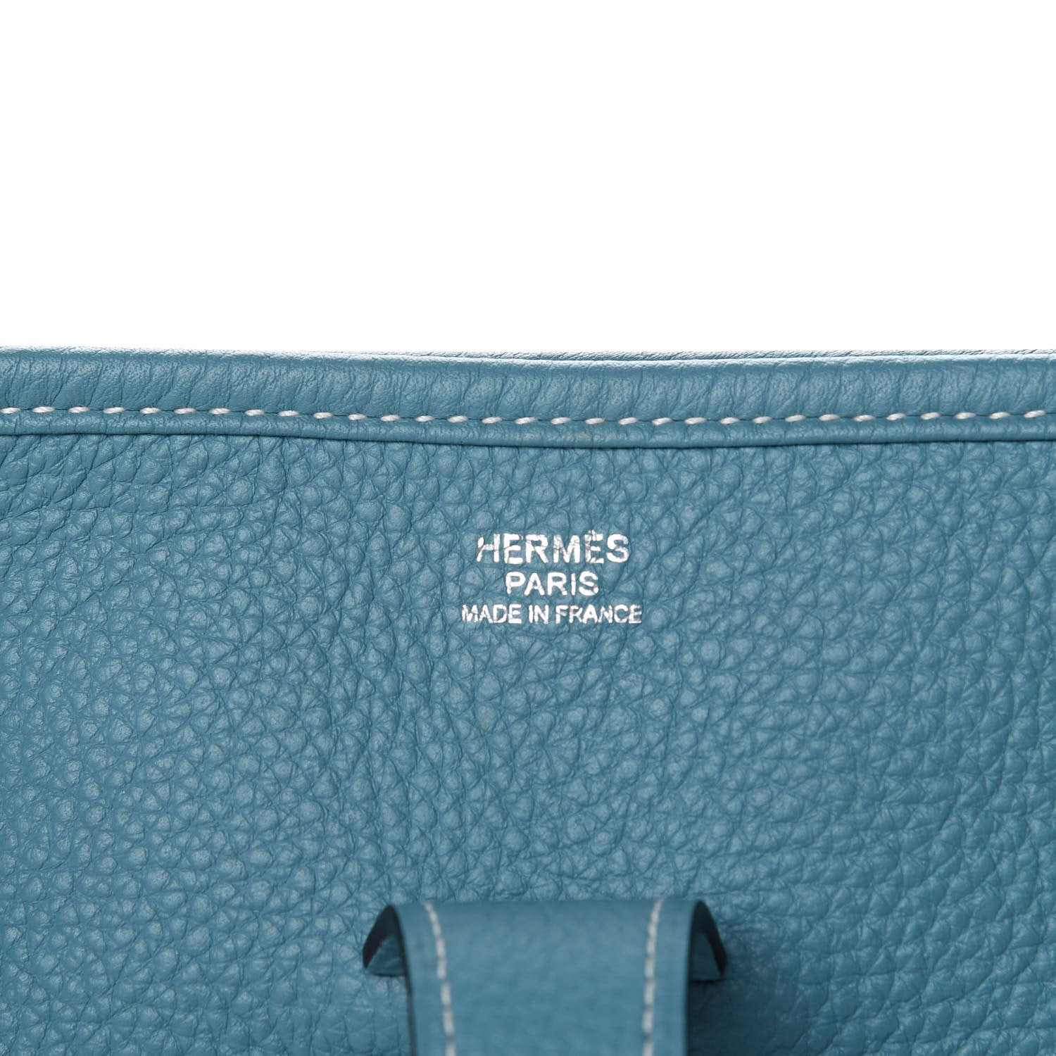 Hermes Taurillon Clemence Evelyne III GM Blue Jean 10 of 11