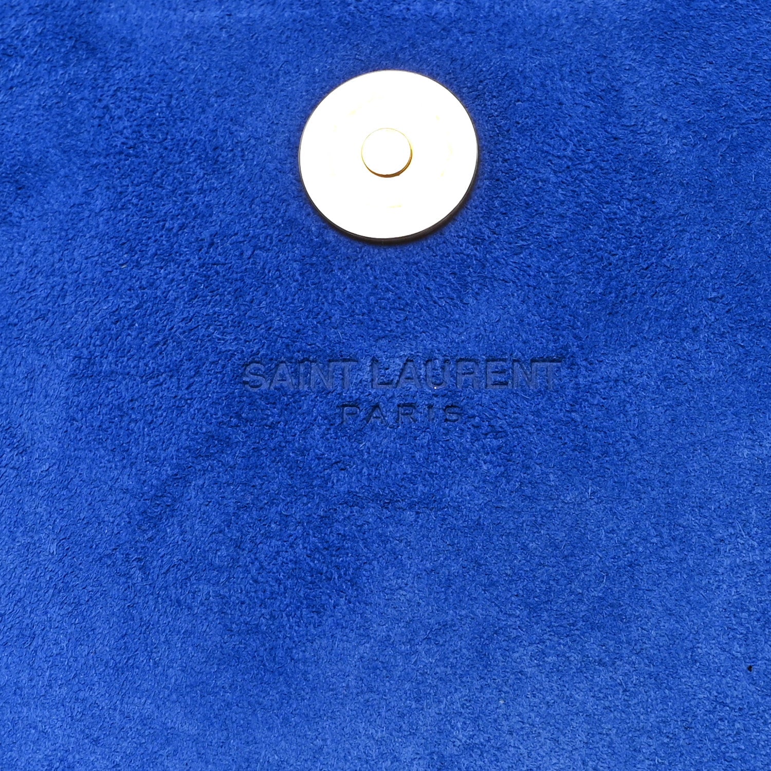 Saint Laurent Patent Grain De Poudre Classic Monogram Cassandre Clutch Blue Majorelle 6 of 7