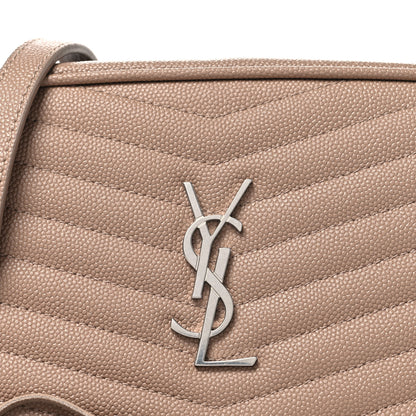 Saint Laurent Grain De Poudre Matelasse Monogram Mini Lou Camera Bag  Gold Sand 8 of 11