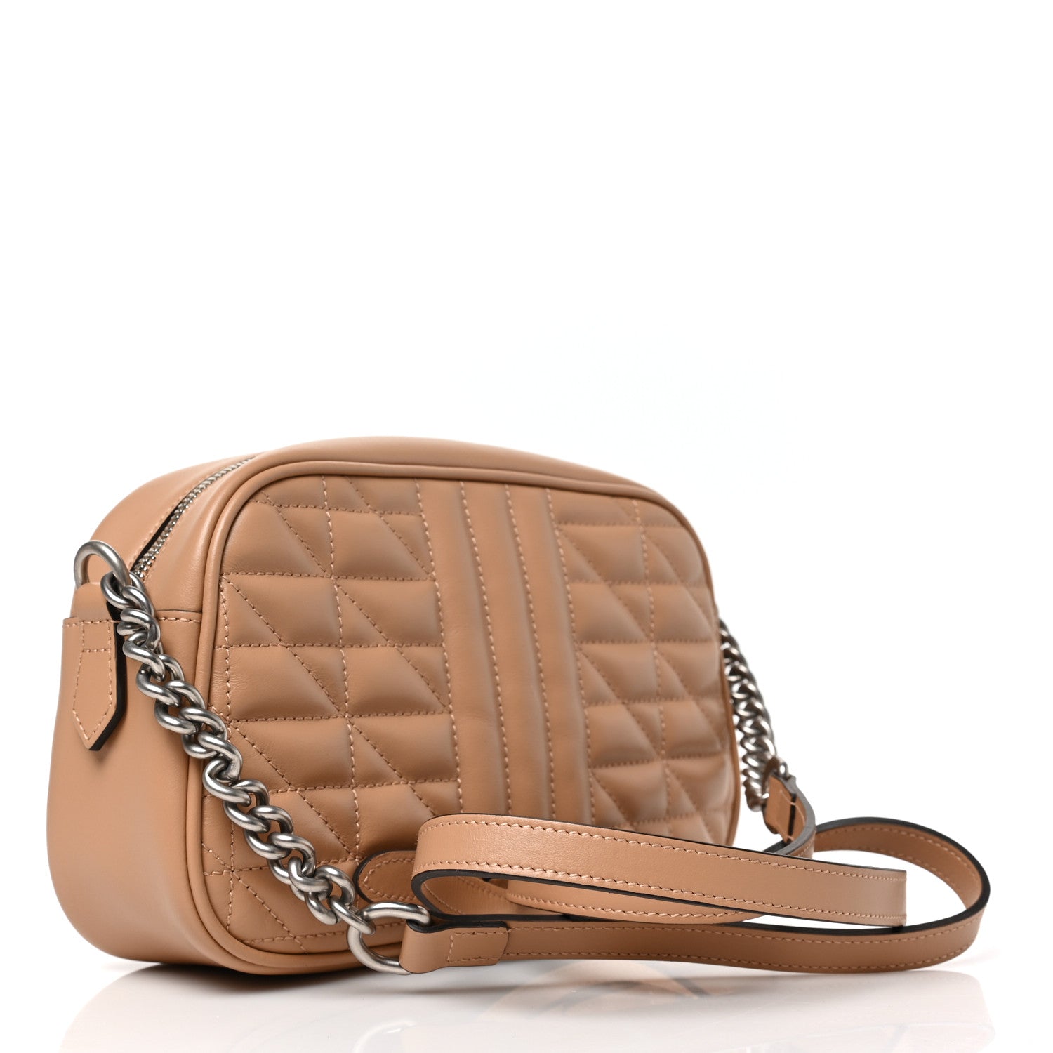 Gucci Calfskin Matelasse Aria Small GG Marmont Chain Shoulder Bag Camelia 2 of 7