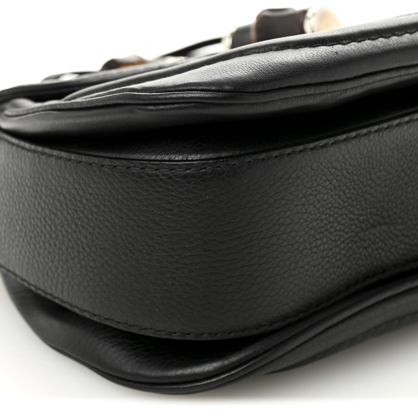 Calfskin Medium New Bamboo Top Handle Bag Black