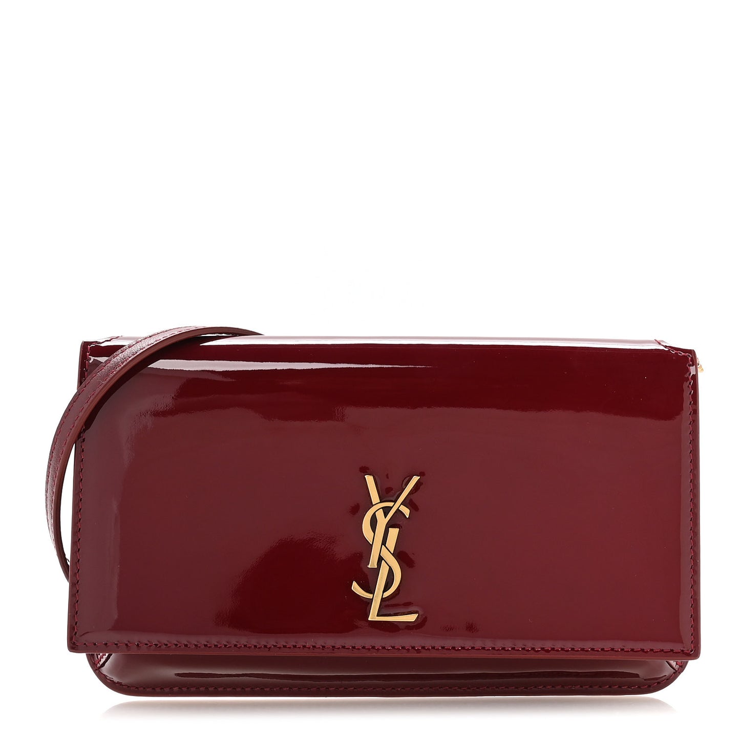 Patent Monogram Phone Holder Crossbody Chataigne
