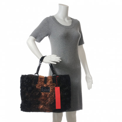 Valentino Garavani Satin Twill Rosette Tote Black 2 of 7