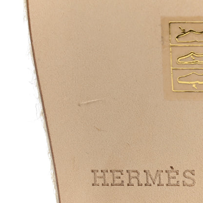 Hermes Goatskin Doll 60 Espadrille Wedge Sandals 38 White 9 of 9