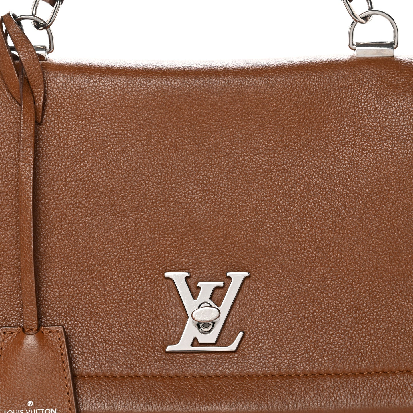 Soft Calfskin Lockme II Top Handle Cognac