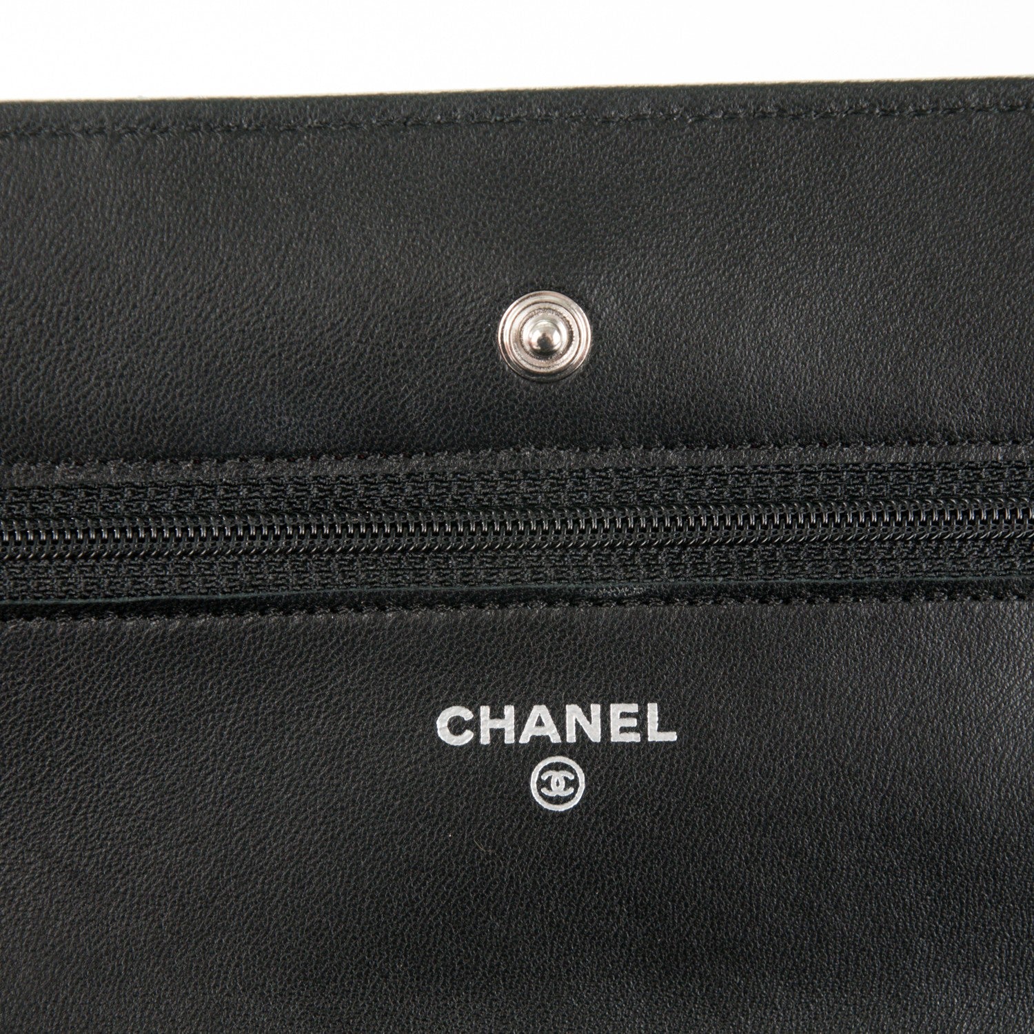 Chanel Lambskin Quilted Wallet On Chain WOC Black 6 of 8