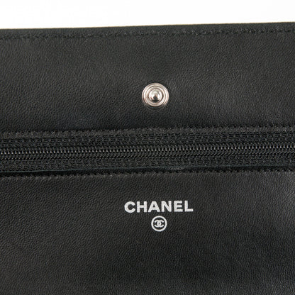 Chanel Lambskin Quilted Wallet On Chain WOC Black 6 of 8