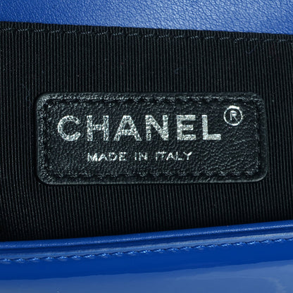 Chanel Patent Leather Small Boy Flap Plexiglass Blue 8 of 9