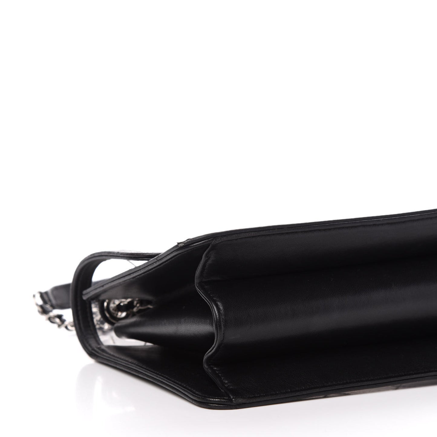 PVC Lambskin Quilted Beauty Lock Flap Black
