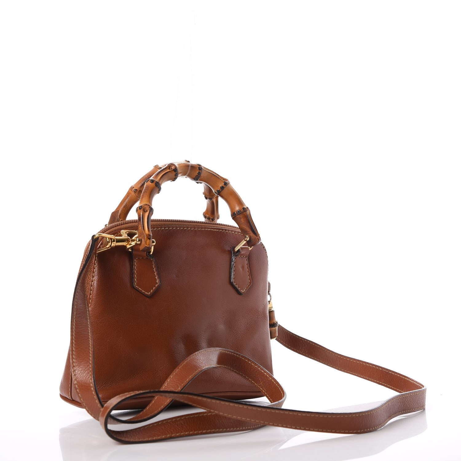 Gucci Calfskin Mini Bamboo Handle Bag Brown 3 of 11