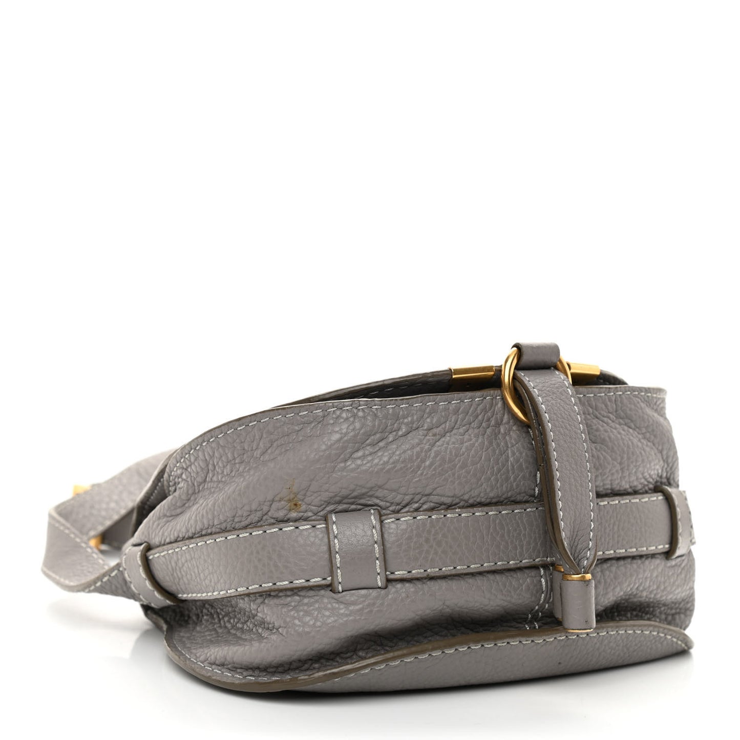 Calfskin Mini Marcie Round Crossbody Bag Cashmere Grey