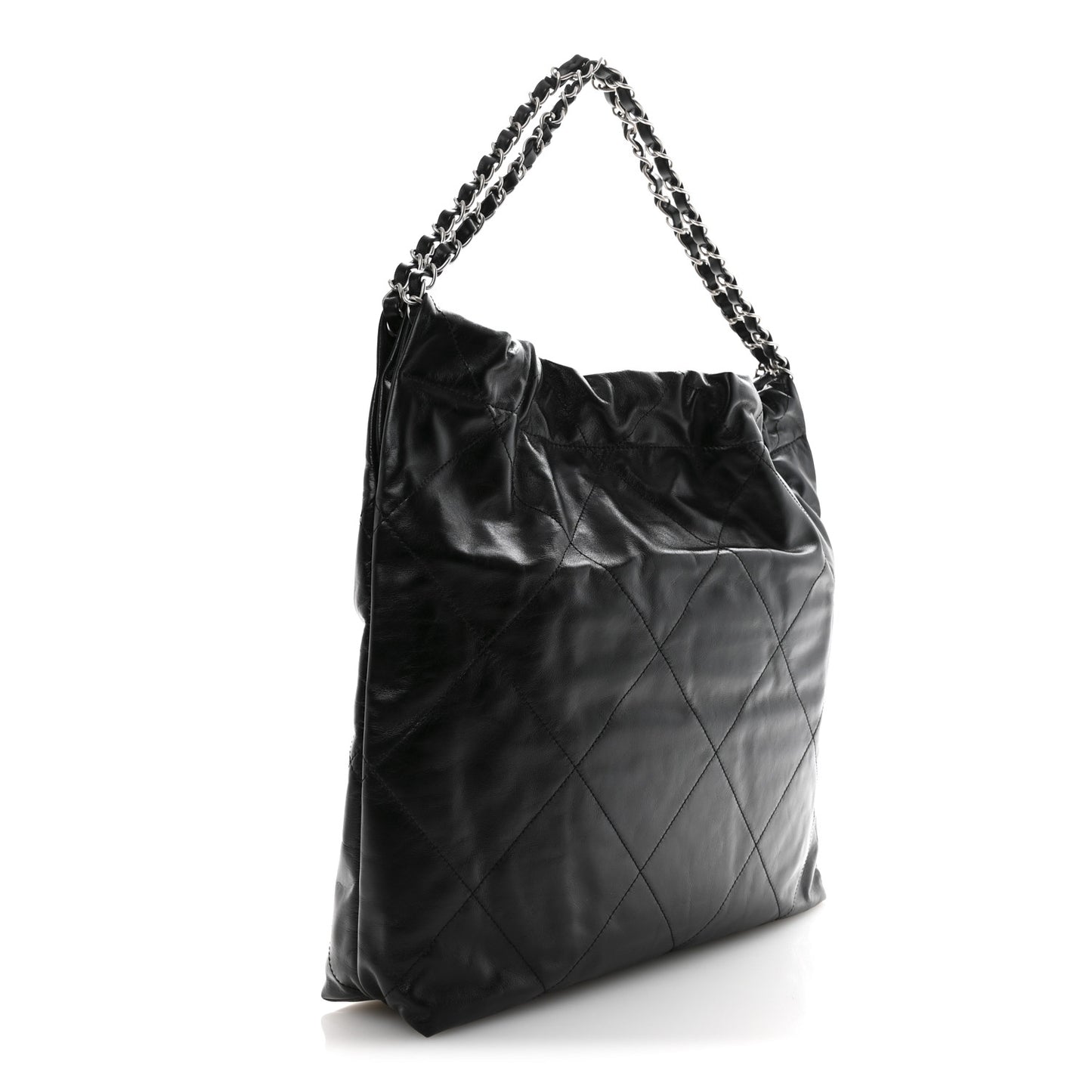 Shiny Calfskin Quilted Chanel 22 Black