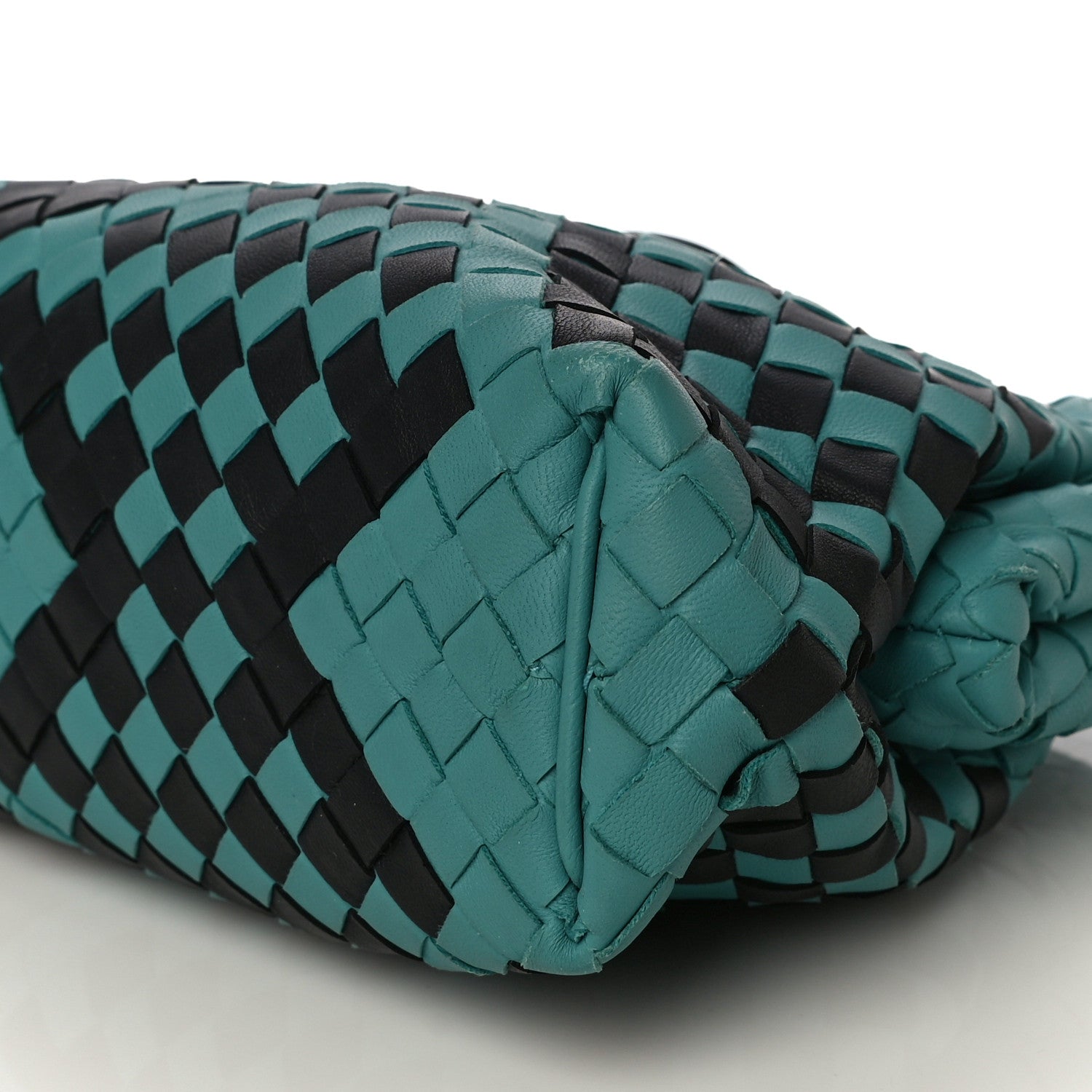 Bottega Veneta Nappa Intrecciato The Lauren 1980 Clutch Aqua Black 10 of 10