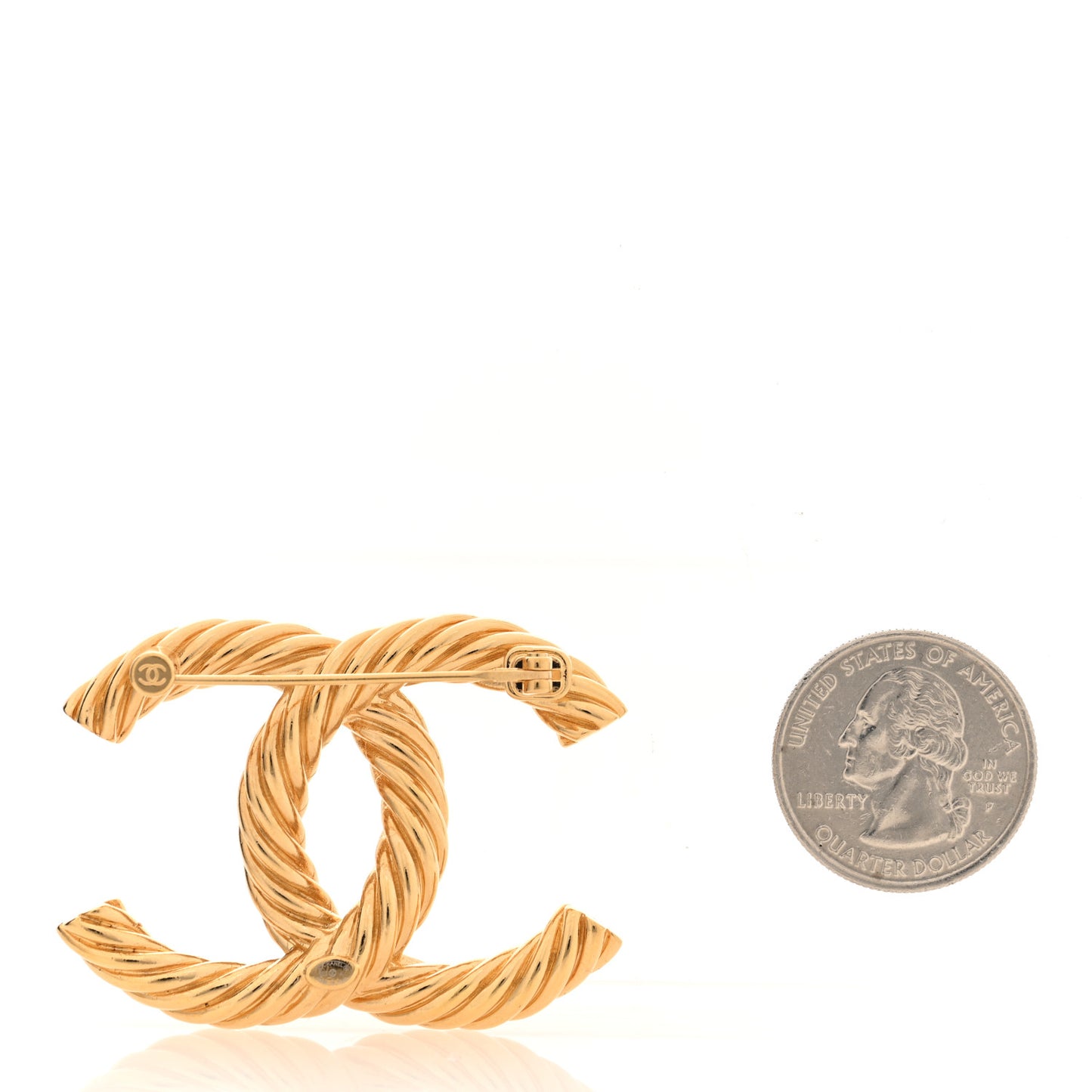 Pearl Crystal April In Paris CC Brooch Gold