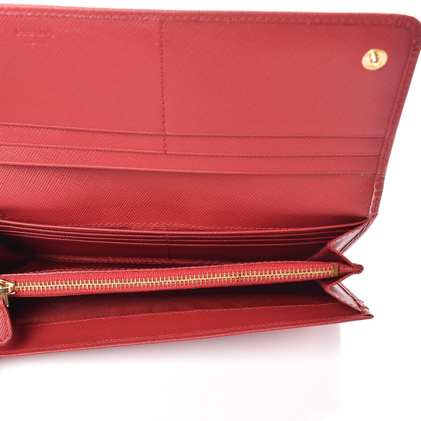 Saffiano Metal Continental Flap Wallet Fuoco