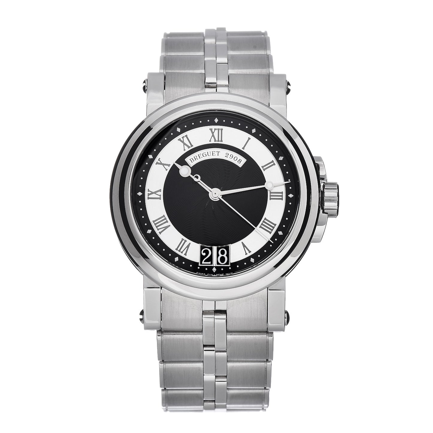 Stainless Steel 39mm Marine Big Date Automatic Watch Black 5817ST/92/SM0