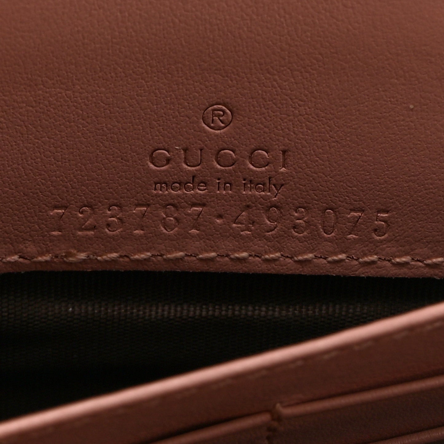 Calfskin GG Matelasse Chain Wallet Rhodamine Light Pink