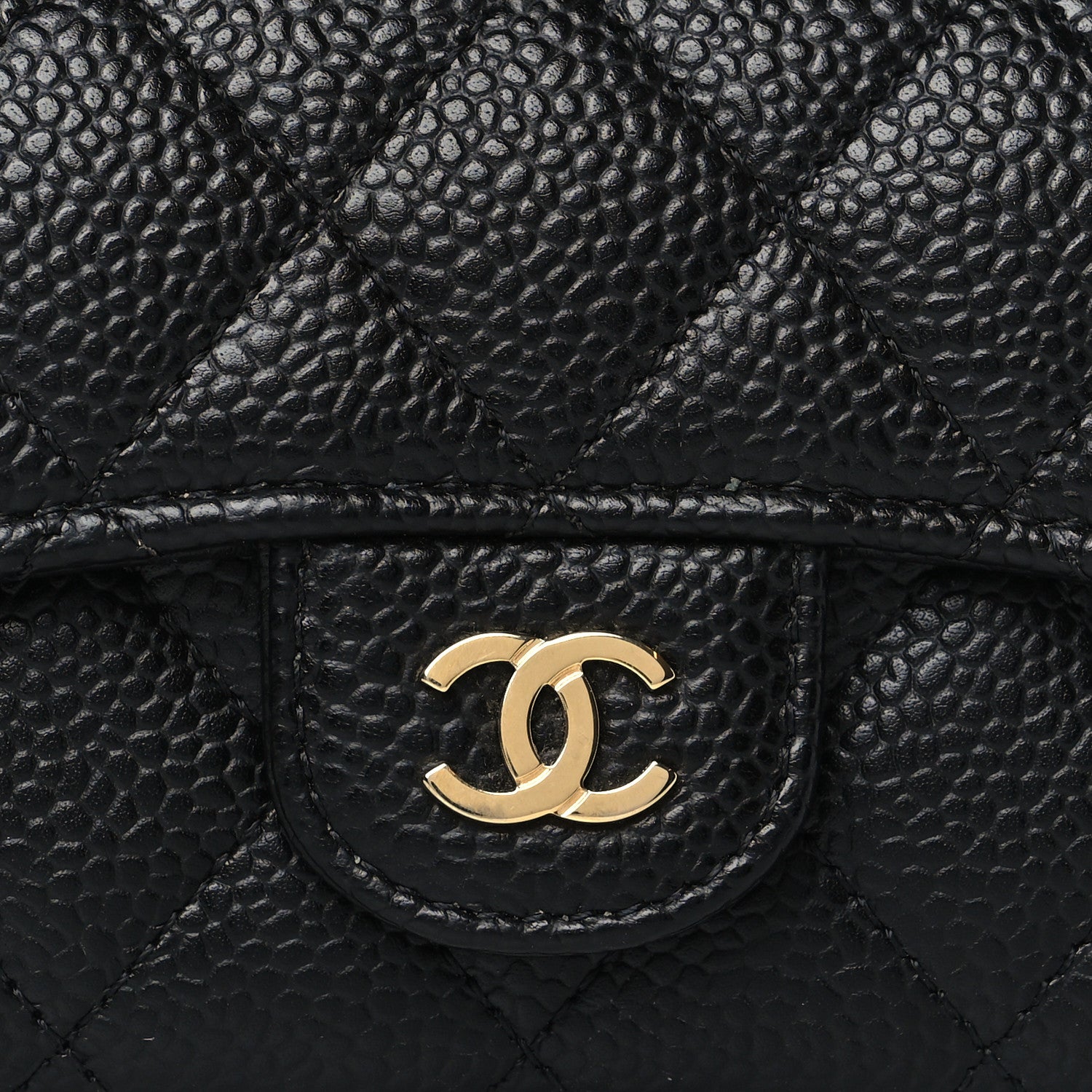Chanel Caviar Quilted Flap Card Holder Wallet Black 9 of 10