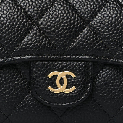 Chanel Caviar Quilted Flap Card Holder Wallet Black 9 of 10