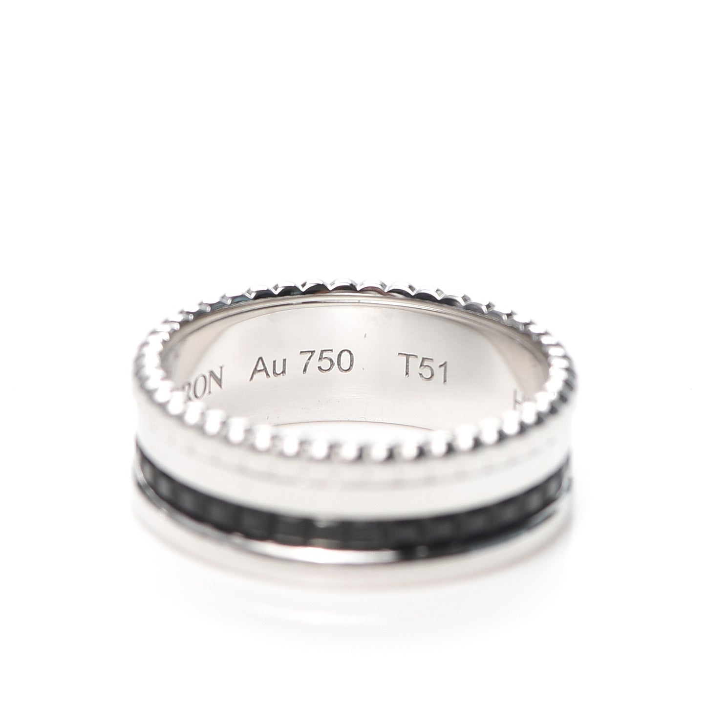 18K White Gold PVD Small Quatre Black Edition Ring 51 5.75