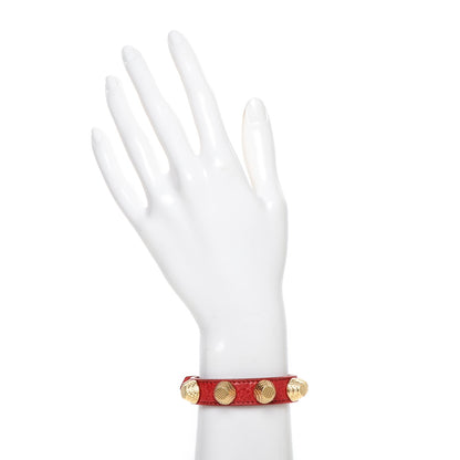 Balenciaga Agneau Giant 12 Gold Hardware Stud Bracelet S Red 2 of 4