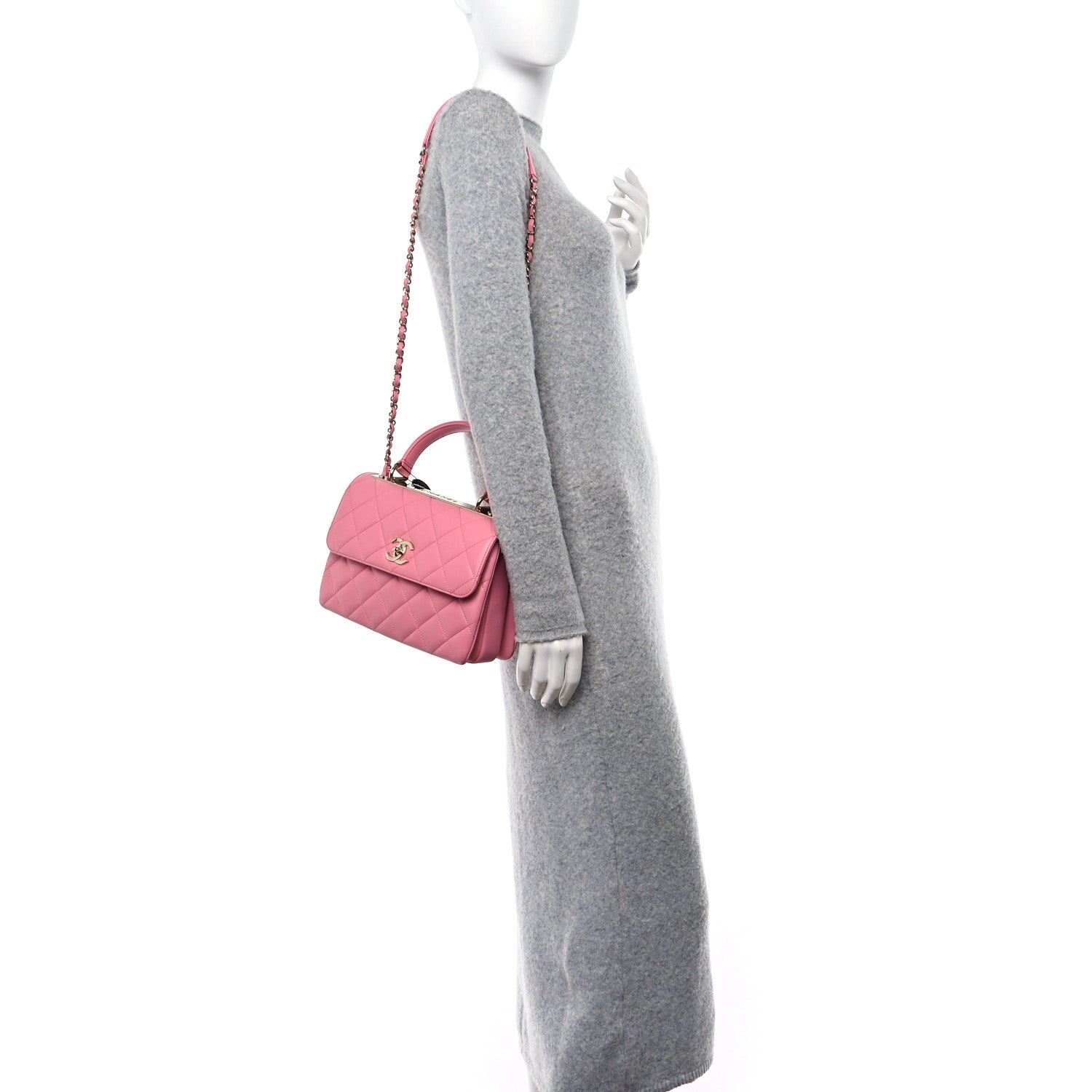 Chanel Lambskin Quilted Small Trendy CC Flap Dual Handle Bag Pink 2 of 12