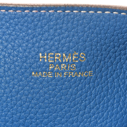 Hermes Taurillon Clemence Double Sens 36 Reversible Tote Mykonos Gris Tourterelle 11 of 21