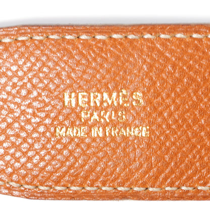 Hermes Courchevel Box Reversible Polished Constance 32mm H Belt 68 Gold Noir 6 of 7