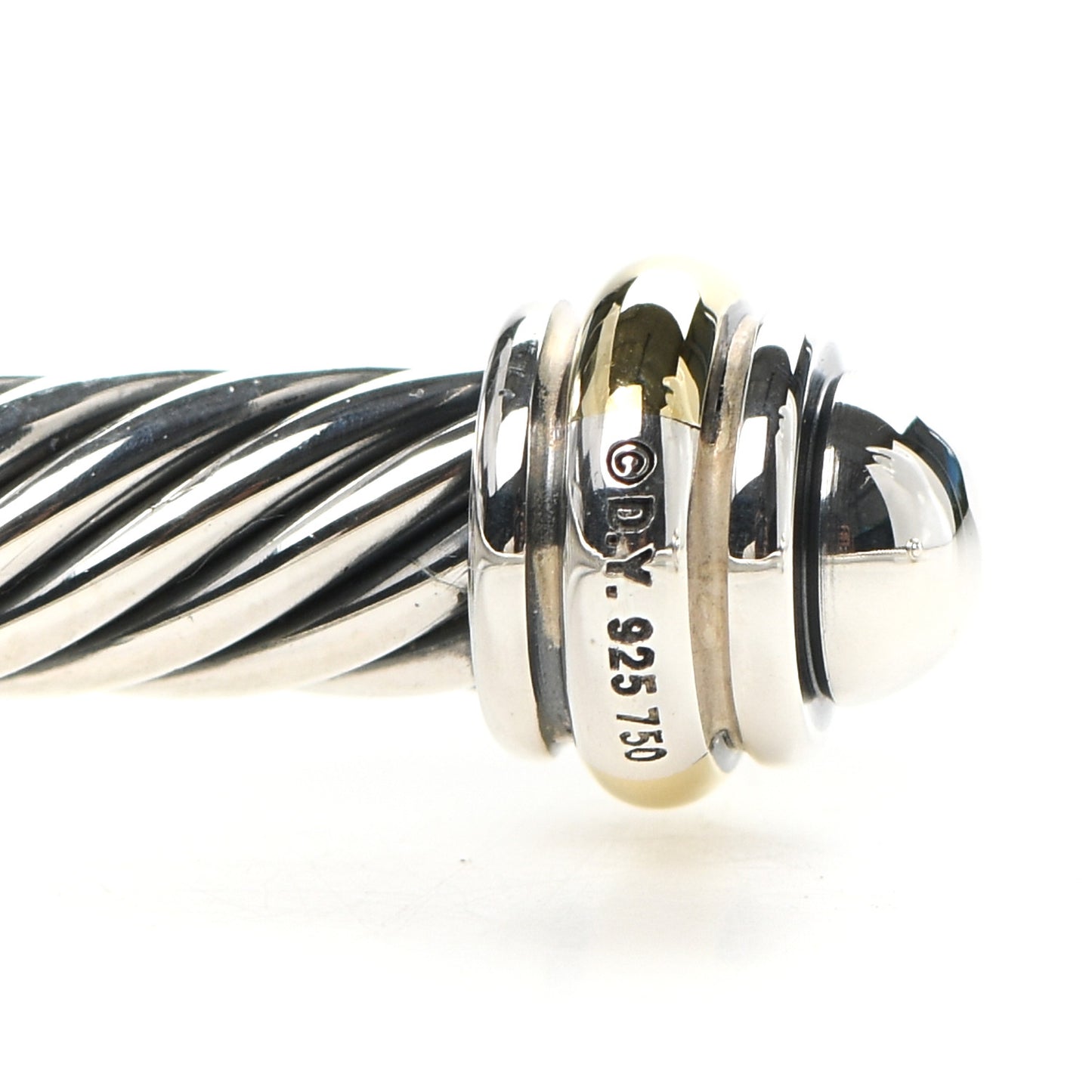 Sterling Silver 18K Yellow Gold 4mm Cable Classics Bracelet