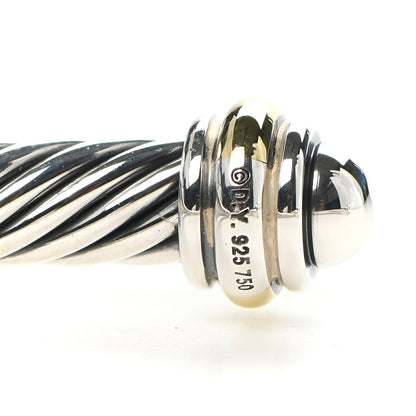 David Yurman Sterling Silver 18K Yellow Gold 4mm Cable Classics Bracelet 4 of 4