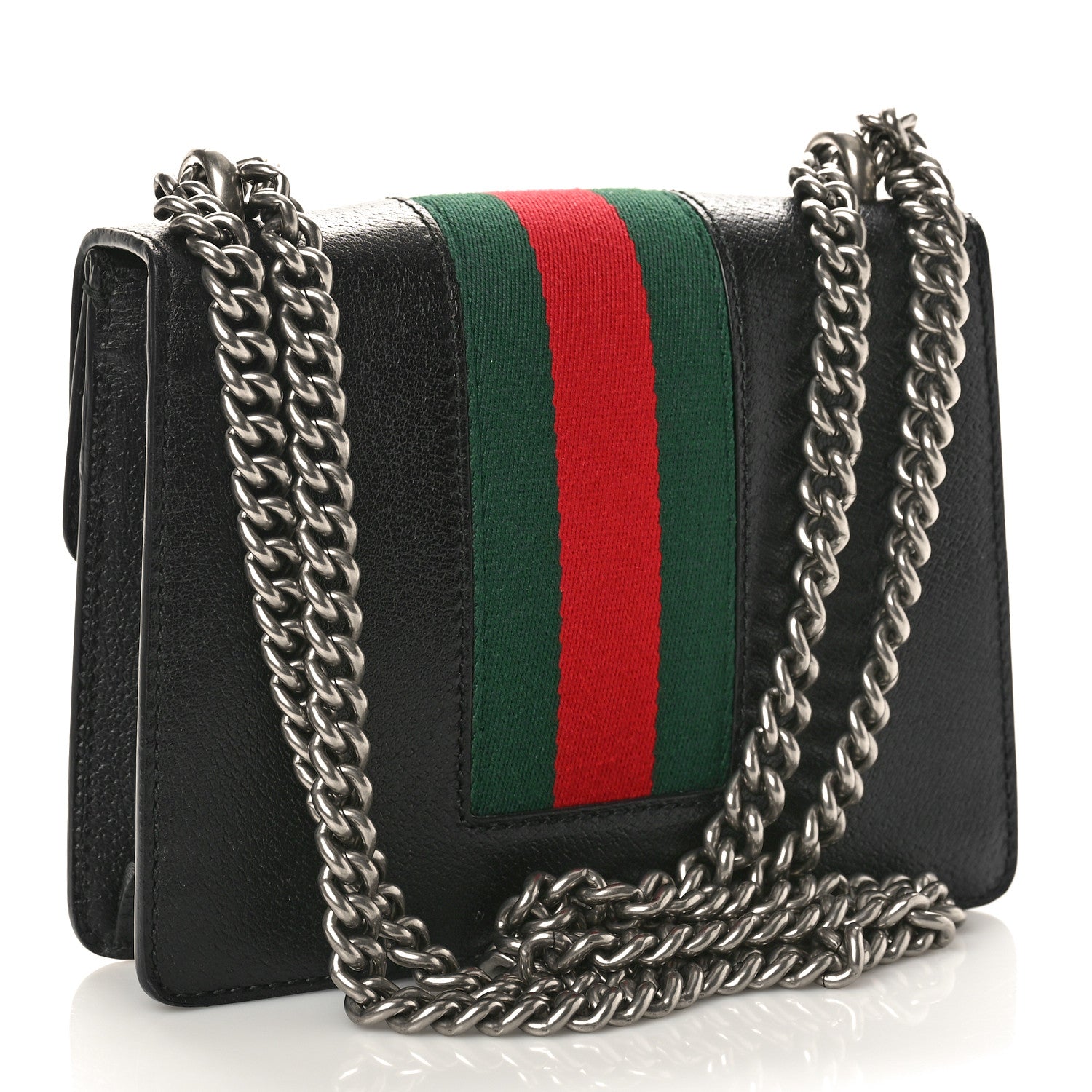 Gucci Calfskin Web Mini Dionysus Shoulder Bag Black 2 of 9