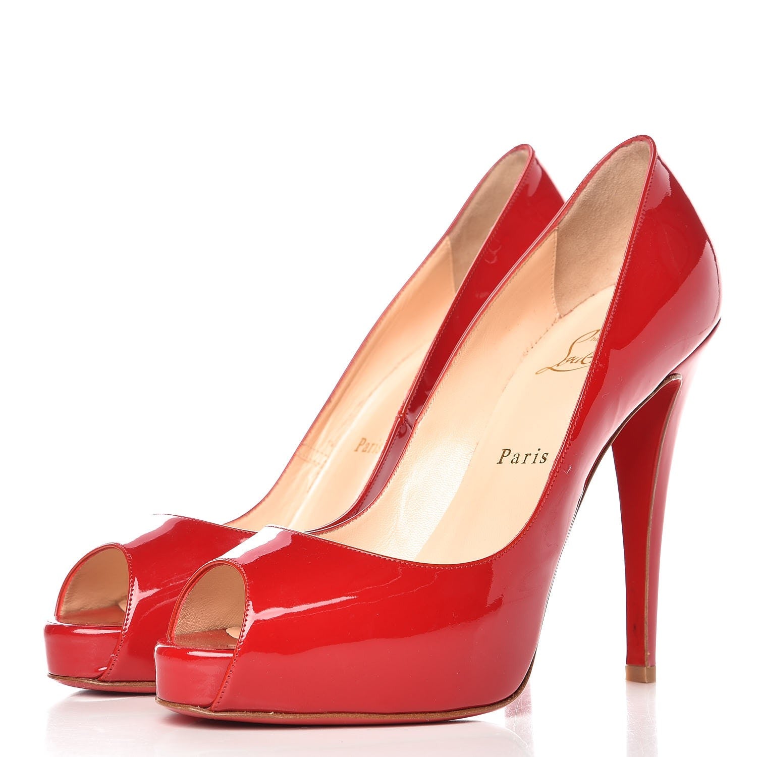 Christian Louboutin Patent Very Prive 120 Pumps 39 Red 3 of 13