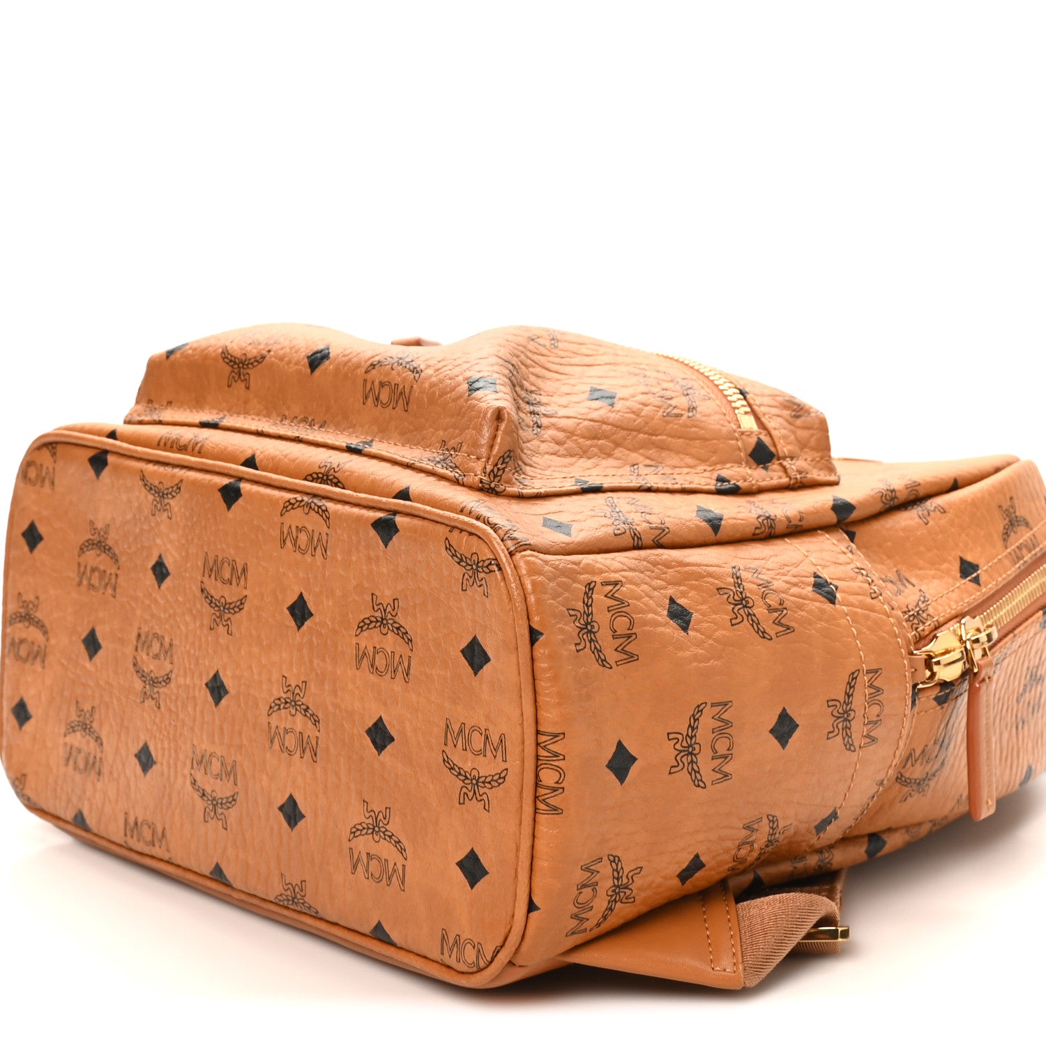 MCM Visetos Small Stark Backpack Cognac 9 of 9