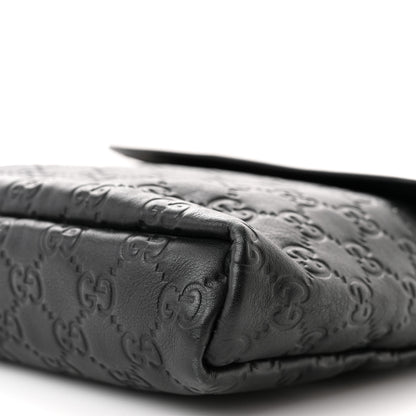 Gucci Guccissima Small Flap Messenger Bag Black 10 of 12