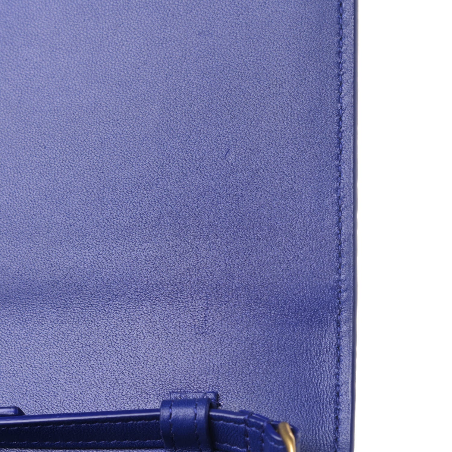 Saint Laurent Patent Calfskin Monogram Kate Wallet On Chain Royal Blue 5 of 5