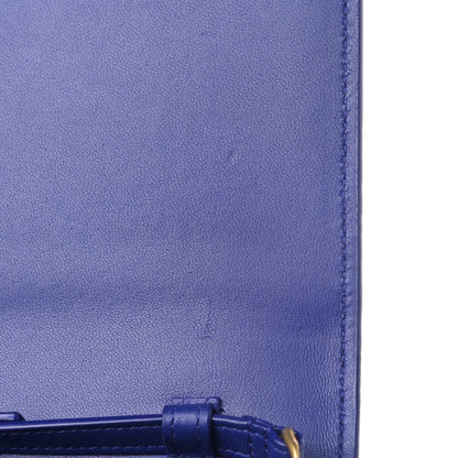 Saint Laurent Patent Calfskin Monogram Kate Wallet On Chain Royal Blue 5 of 5