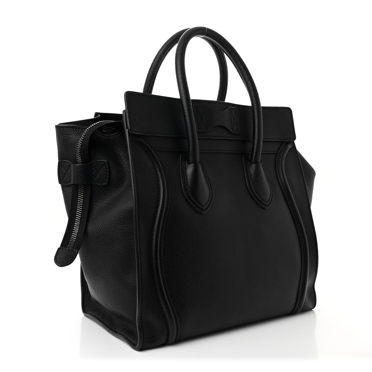 Celine Drummed Calfskin Mini Luggage Black 3 of 10