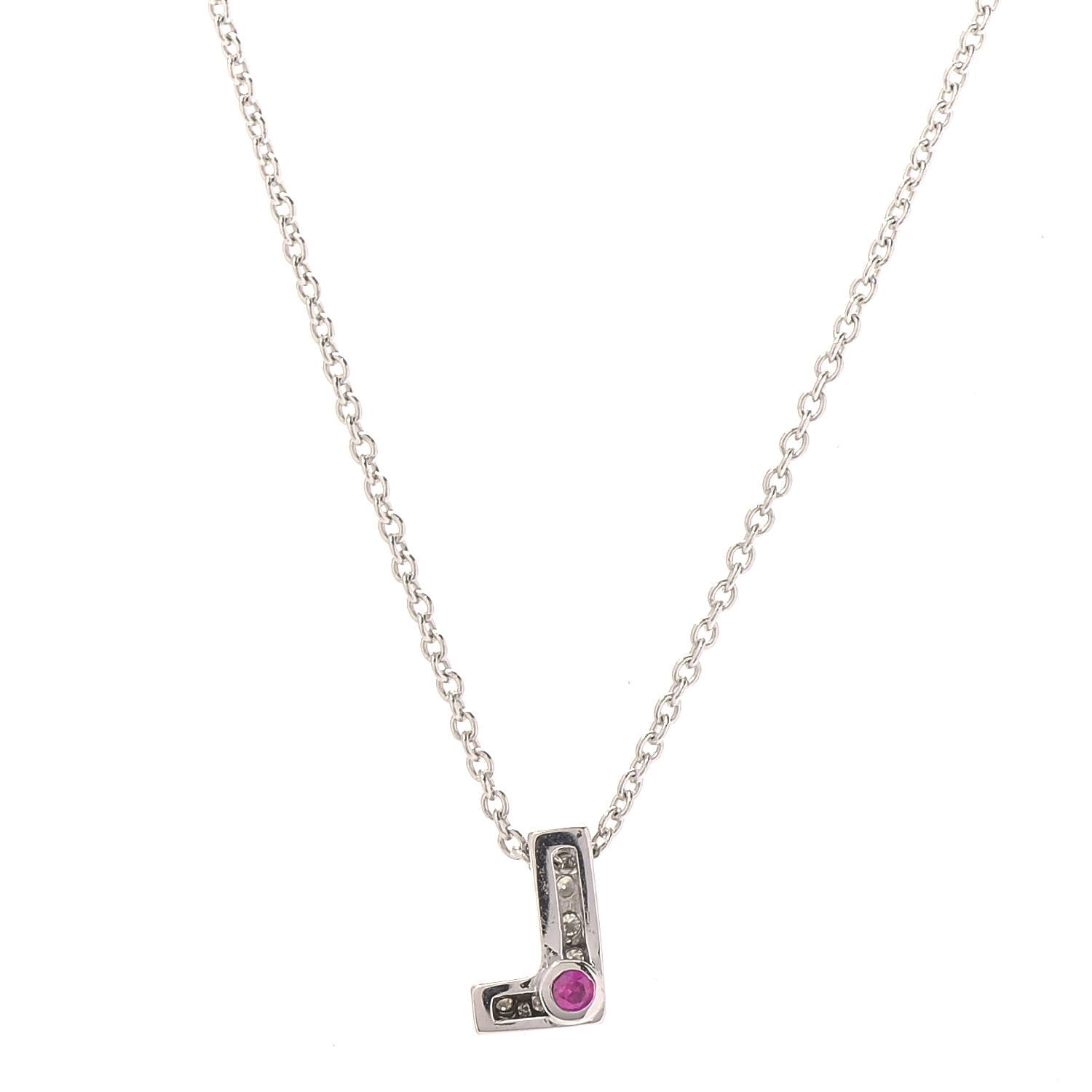Roberto Coin 18K White Gold Diamond Love Letter L Pendant Necklace 4 of 7