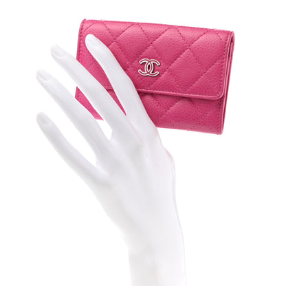 Chanel Caviar Quilted Flap Card Holder Pink 2 of 8