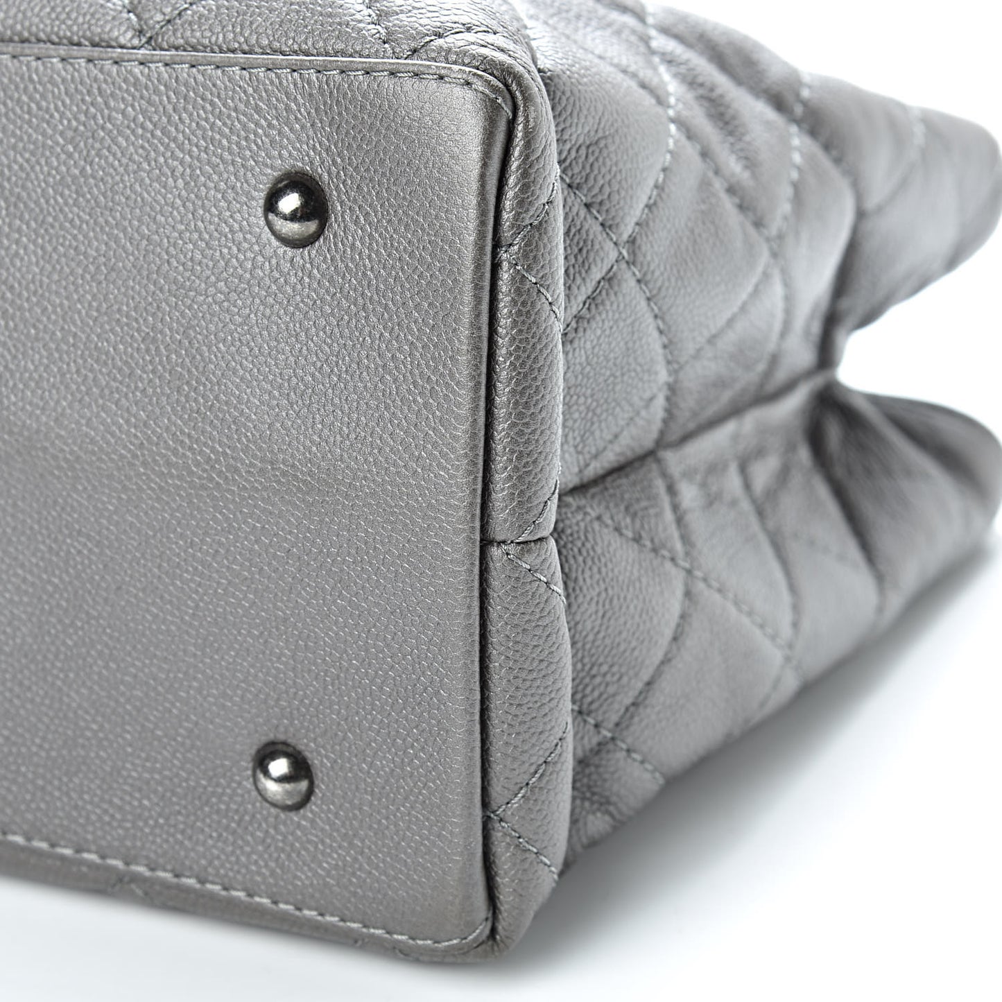 Metallic Caviar Large Be Caviar Tote Silver
