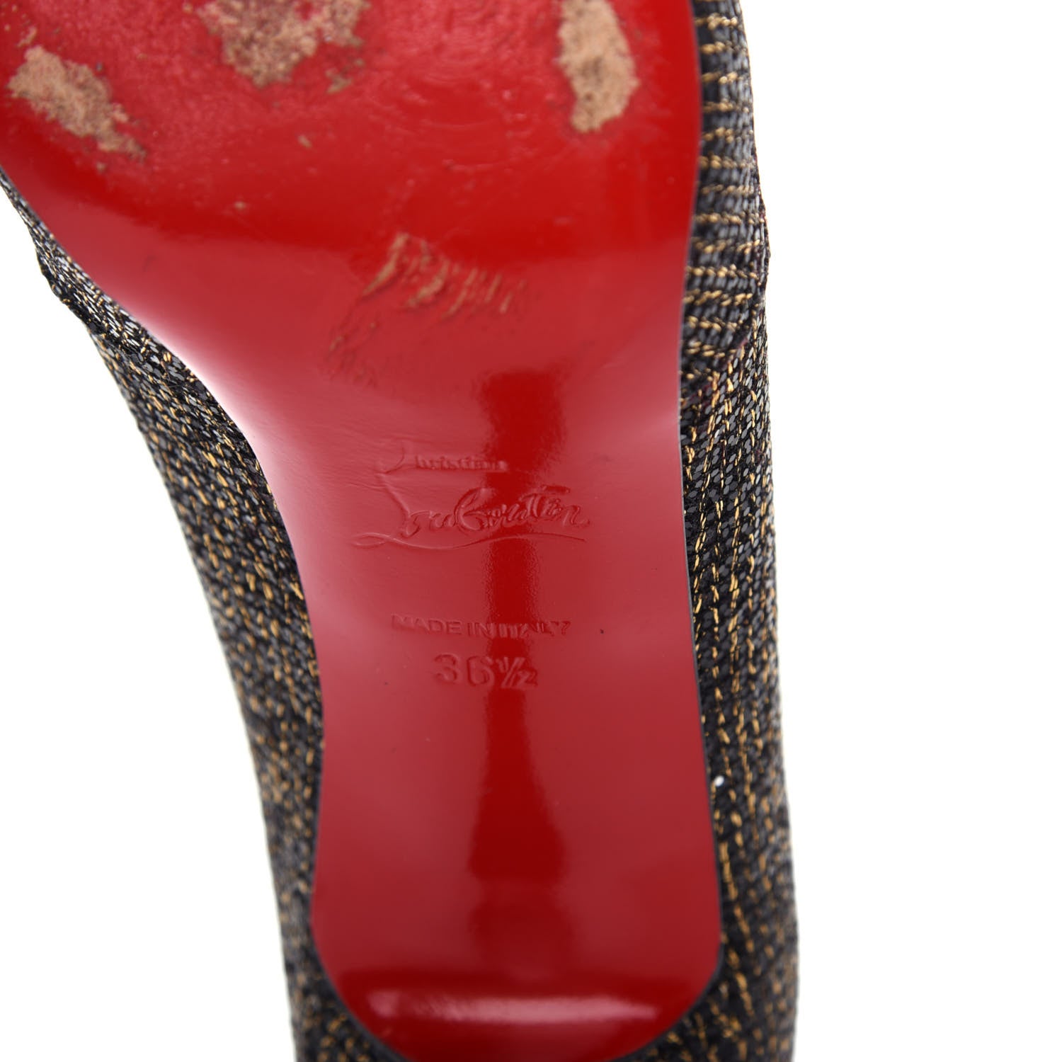 Christian Louboutin Glitter Shelley 90 Pumps 36.5 Black Gold 9 of 9