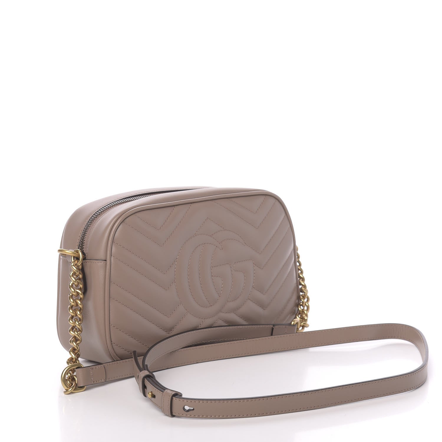 Gucci Calfskin Matelasse Small GG Marmont Chain Shoulder Bag Porcelain Rose 3 of 11