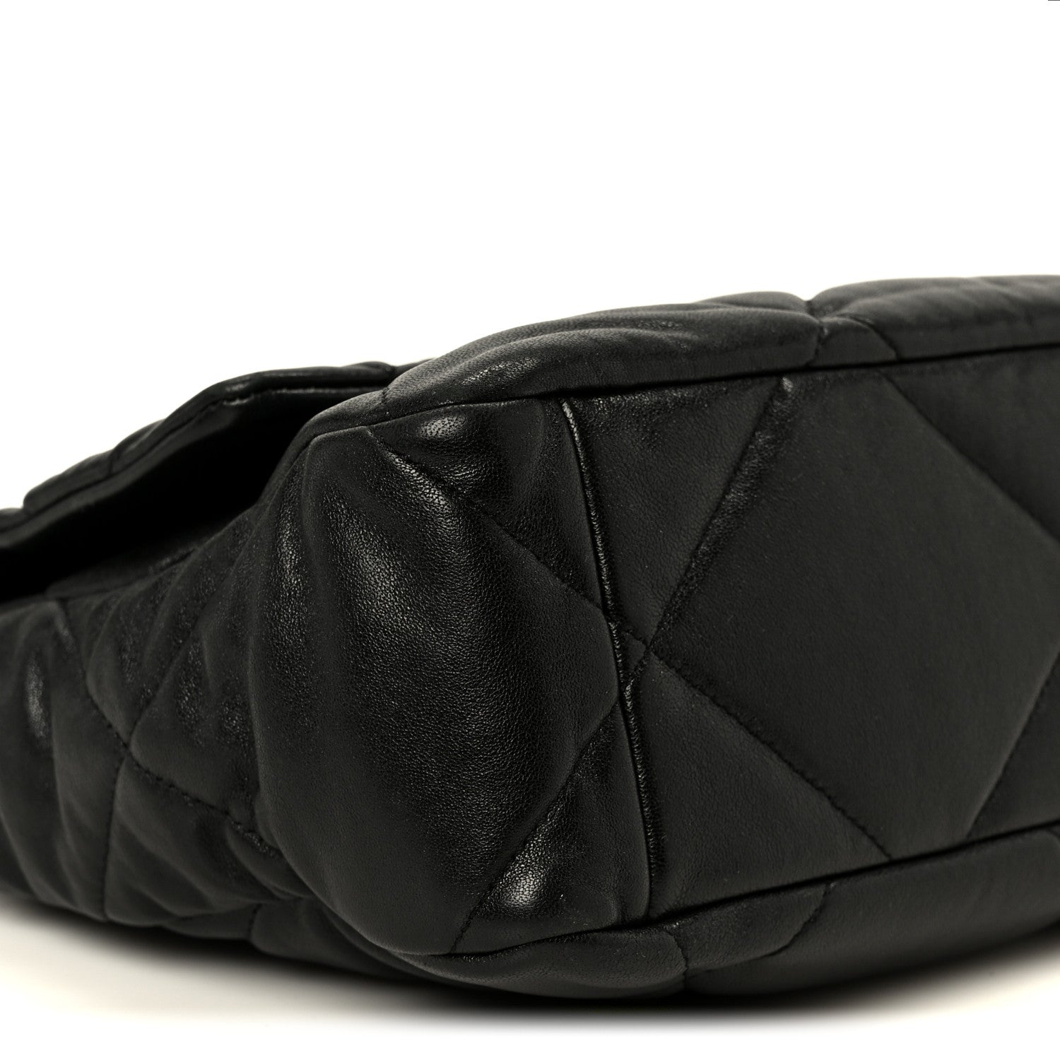 Chanel Goatskin Quilted Large Chanel 19 Flap Black 9 of 10