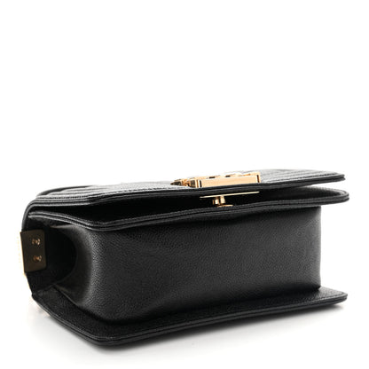Chanel Caviar Chevron Quilted Mini Boy Flap Black 4 of 11