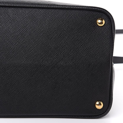 Prada Saffiano Cuir Large Double Bag Black Fuoco 11 of 13