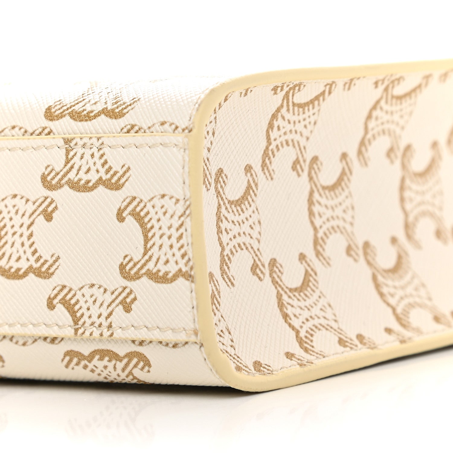 Celine Triomphe Canvas Calfskin Mini Vertical Cabas White 8 of 9