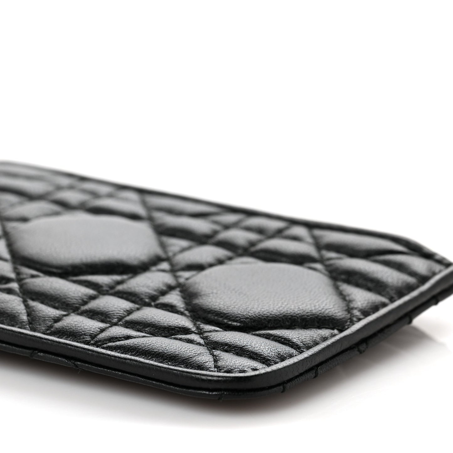 Lambskin Cannage Lady Dior Key Pouch Black