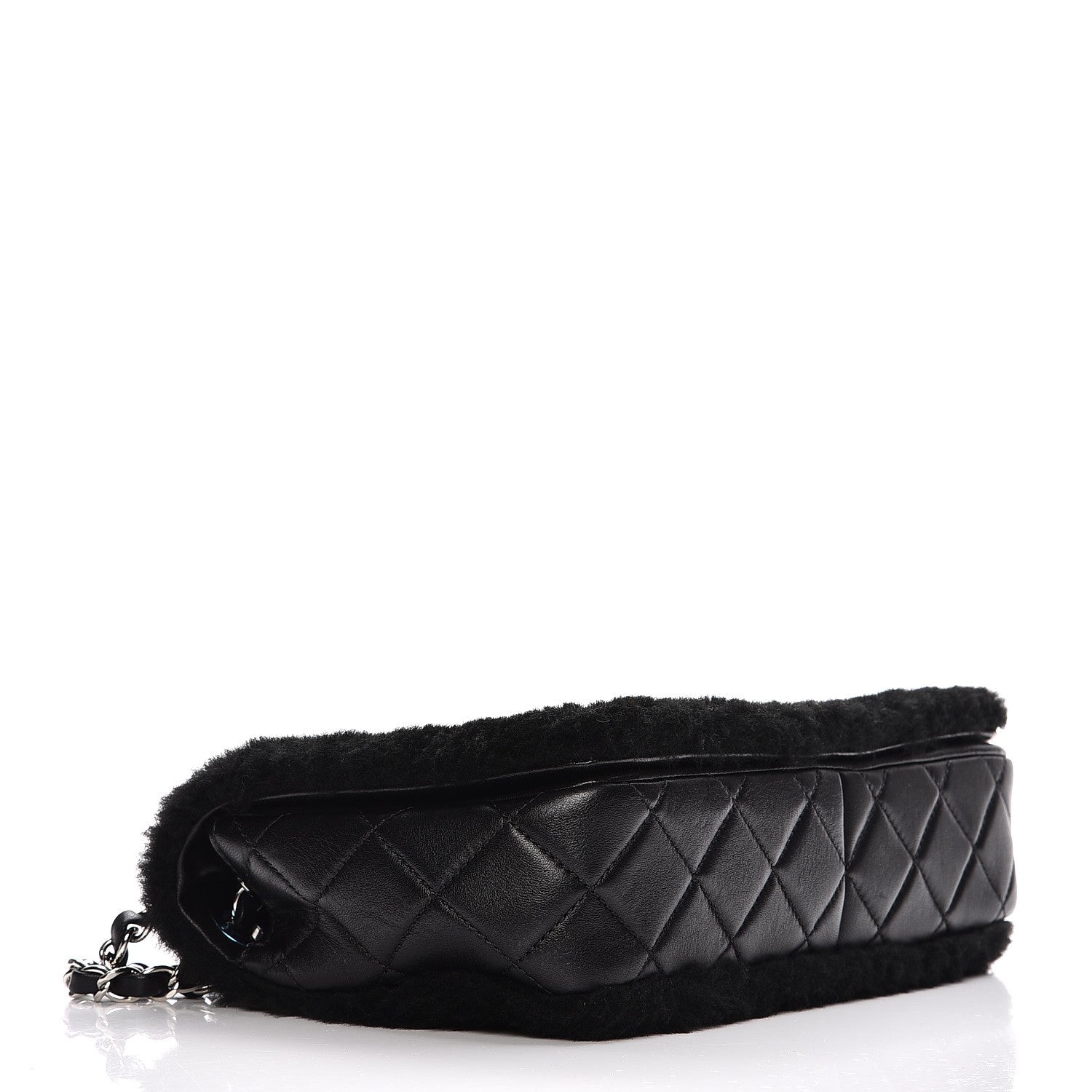 Chanel Shearling Lambskin Medium 100% Flap Black 4 of 10